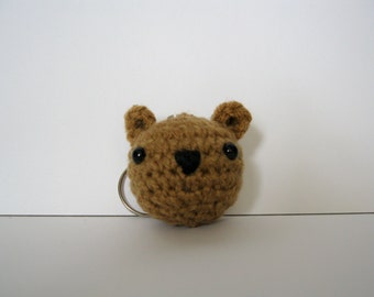 Crochet Brown Bear Amigurumi Keychain