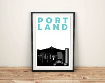 Portland Print // Oregon Print // Portland Art // Portland Poster // Portland Skyline // Oregon Art // Oregon Poster // Portland Gift
