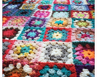 Granny Square Blanket 1.95 x 2.30 meters