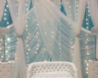 Free Shipping in USA. Sheer Voile fabric is a 118" wide width for curtains and event decorations., color white