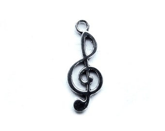 10 Silver Treble Clef Charms