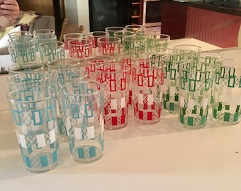 Set of 16 Mid Century Drinking Glasses