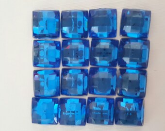 SET of 16 large RHINESTONE CABOCHON DECORATION SCRAPBOOKING 8 x 8 MM