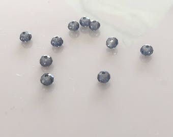 transparent blue faceted beads