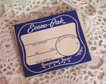 Vintage Dennison Gummed Labels-Ecno-Pak-Seals-Ephemera-10 pieces-New Old Stock