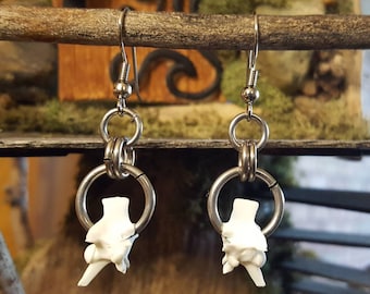 Rattlesnake Bone Vertebrae Earrings