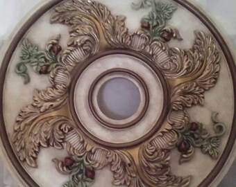 Ceiling Medallion, 23" handpainted ceiling medallion