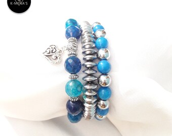 Blue Stone Bracelet Stack