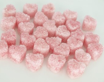 Rose Flavored Sugar Cubes - Pink Heart Sugar Cubes, Tea Party,Bridal Shower, Champagne Toast, Baby Shower, Party Favor