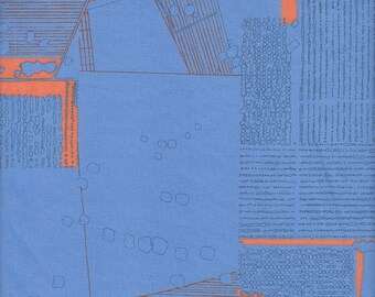Robert Kaufman Carolyn Friedlander Friedlander Plans in Blue Jay - Half Yard