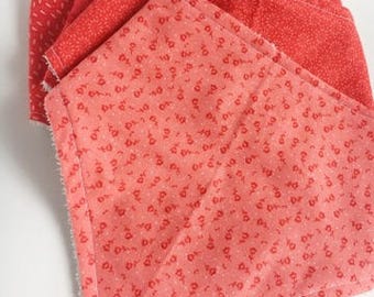 Bandana Bibs, Baby Bibs Set, Baby Shower Gift, Baby Girl Bibs, Red Baby Bibs, Cotton Bibs, Terry Towelling Bibs, Baby Girl Gifts