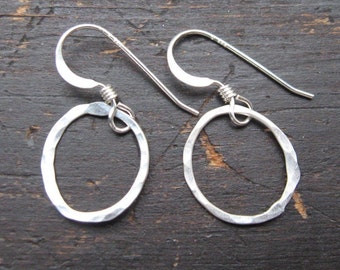 Teeny tiny itty bitty sterling silver loops hoop earrings