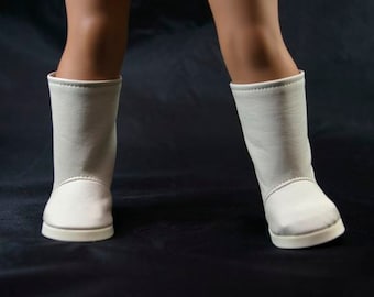 BOOTS in "Fawn" Light GRAY Beige "Leather" for American Girl or 18 " Doll