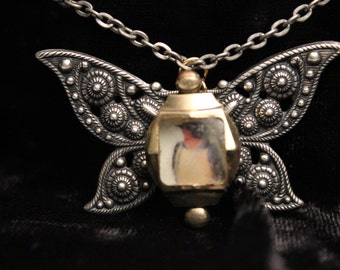 Steam Punk Butterfly Collage Pendant