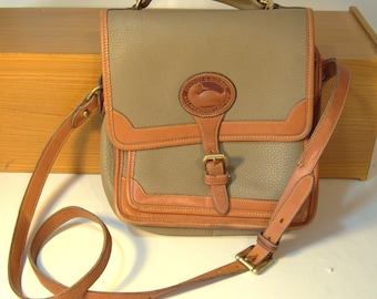 Dooney and Burke British Tan and Taupe Crossbody Bag