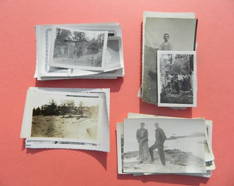 Lot Of 50 Vintage Black White Snapshots Photographs: Portraits People Land City 1930s - 1950s - #32