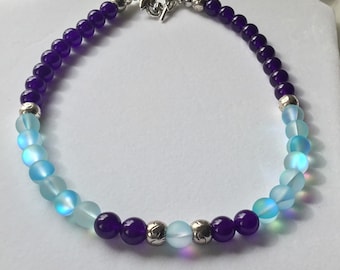 Amethyst & Turquoise Glass Necklace