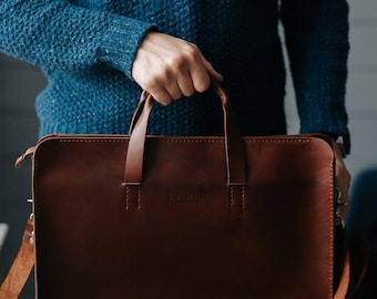 Leather Bag, Men's Leather Bag, Leather Briefcase, Leather Shoulder Bag, Men's Bag, Messenger Bag, Laptop Bag, Business Bag, Gift