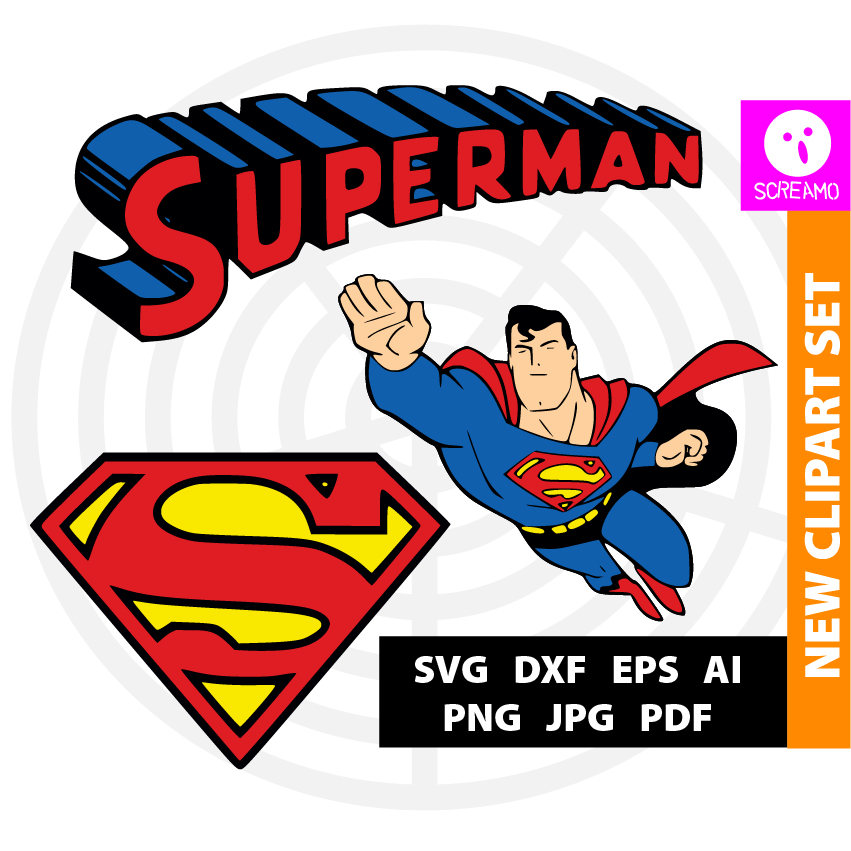 SUPERMAN SVG SET Superman cut files Superman vector