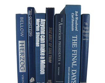 Blue Books, Blue Vintage Books, Home Decor, Old Books, Blue Decorative Books, Photo Props, Wedding Decor, Books for Cheap, Cloth Covers
