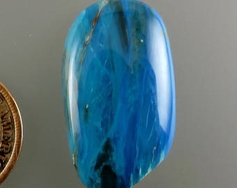 Peruvian Blue Opal Cabochon, Electric Blue Opal Cab, Peruvian Designer Blue Opal, Blue Opal Gift Cab, C2499, Handcrafted by 49erMinerals