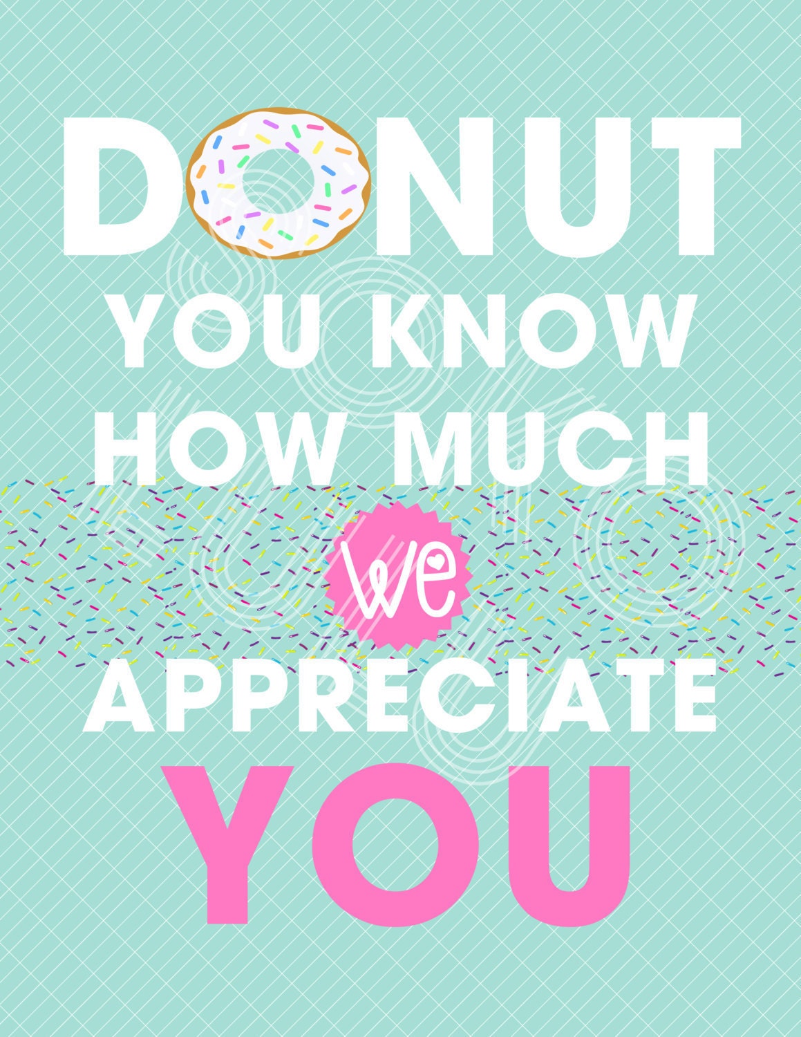 Donut Teacher Appreciation Sign from Etsy