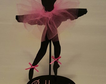 Cardstock Ballerina Silhouette With Circular Wood Base