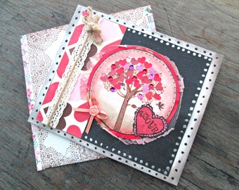 Valentine's Day Card - Anniversary Card - Love Card - Romantic Card - Red and Black Card - Card for Her - Amour Card - Heart Card