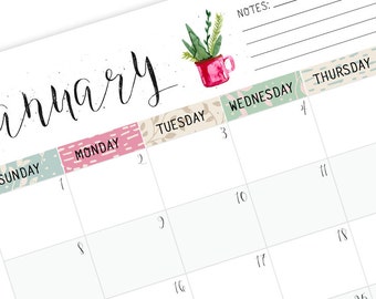 printable 2018 monthly planner