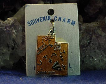 Vintage Enamel Souvenir Utah State Charm