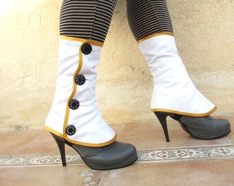 Medium spats waterproof with buttons victorian steampunk Gaiters spat bootcover
