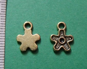 set of 2 Golden 12mmx9mm charms