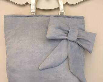 Baby blue velveteen evening bag