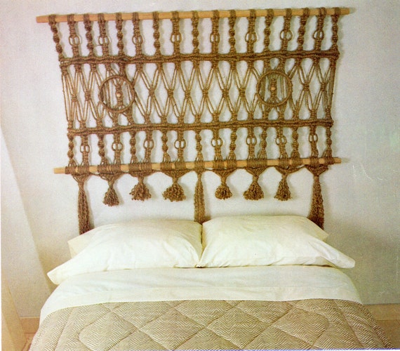 Macrame Headboard For Bed Macrame Pattern Vintage Macrame Jute