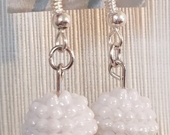 Iridescent Pearl and Diamond Dangle Earrings