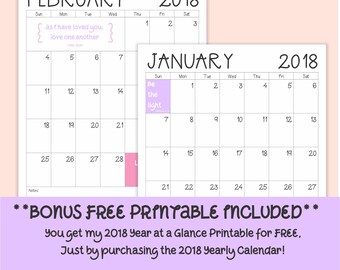 yearly calendar printable