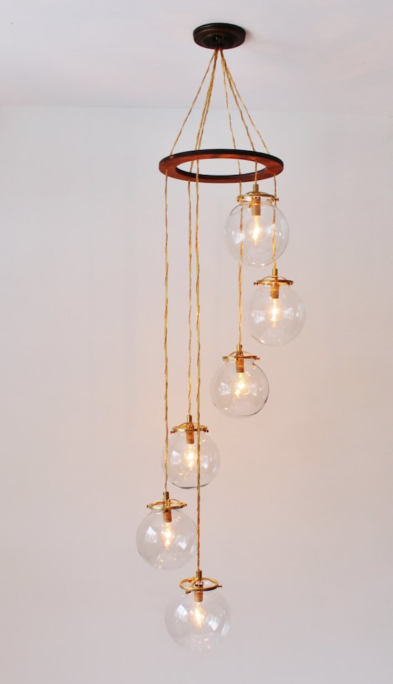 Globe Chandelier Spiral Hanging Light Fixture 6 Like This Item