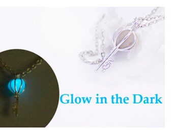 blue key necklace glow in the dark sky blue jewelry wife gift for friend aqua romantic necklace love cute Ся08a