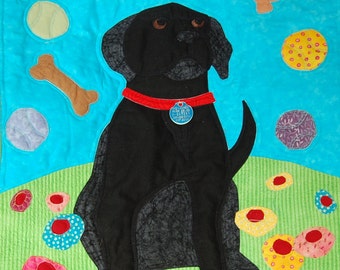 One Dog's Daydreams, Mary Downes, Exclusive Quilt Pattern Designed for Undercover Quilts, Black Lab, Dog