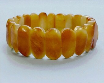 Genuine Baltic amber stretch bracelet .