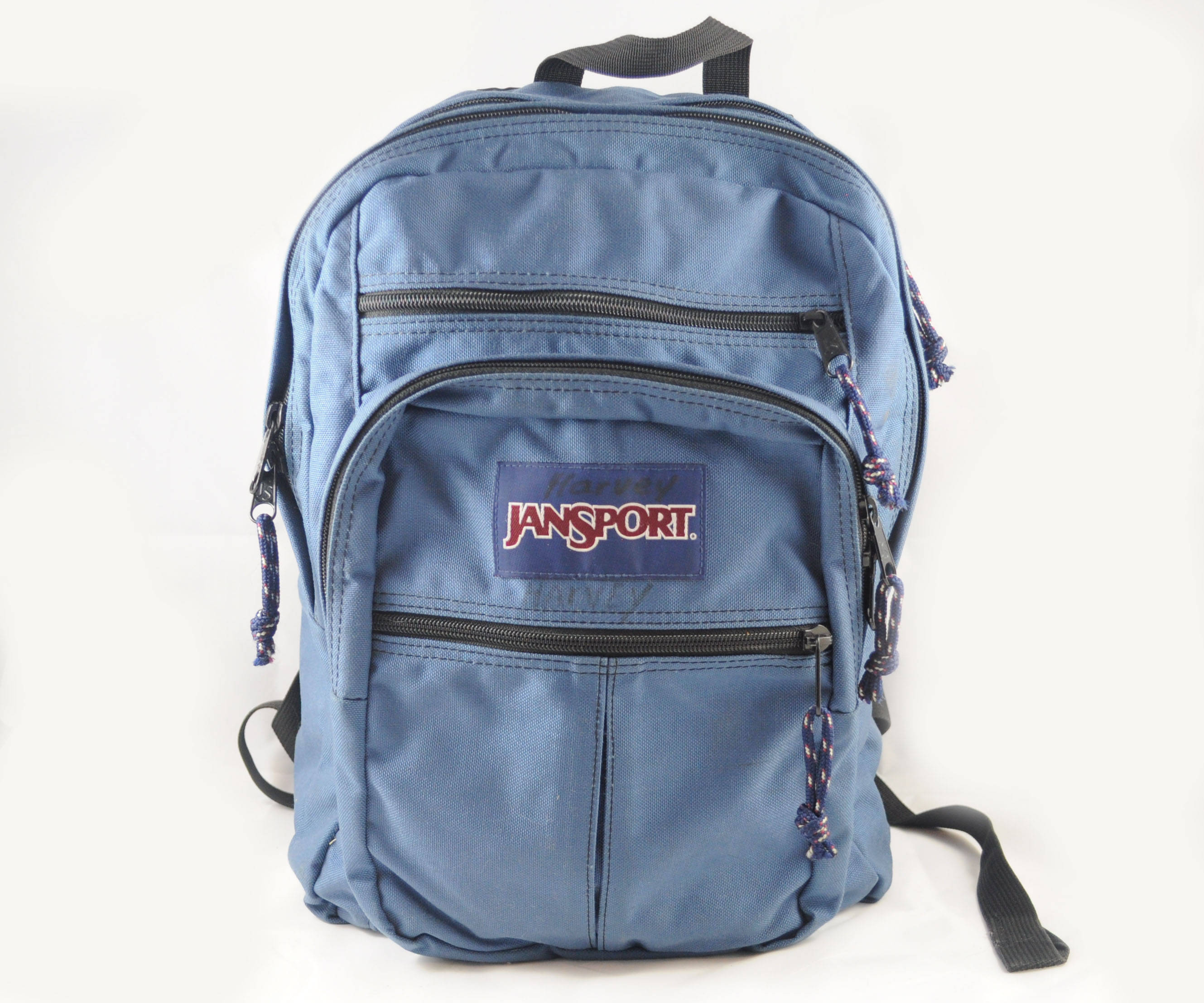 Vintage JANSPORT Nylon Backpack KNAP Pack Tote Bag blue