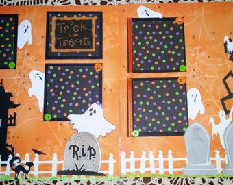 Halloween 12x12 Premade Scrapbook pages