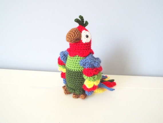 Handmade Crochet Parrot doll toy Amigurumi Gift ideas Home decor Kids toys Plush toy Crochet birds Baby toys Parrot stuffed animal sculpture