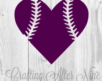 Baseball Heart SVG File, Cutting Template, Babeball Stitches Clip Art for Commercial and Personal Use, File for Cricut, Silhouette Cameo