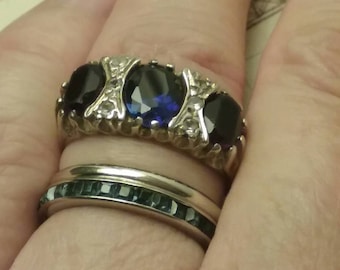 Victorian Era Sapphire and Ruby Paste Ring