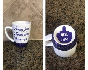 ON SALE Finger family song you tube - mommy finger coffee mug - daddy finger mug - funny mom mug - mom life mug - middle finger mug