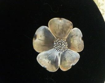 Sterling Dogwood Brooch