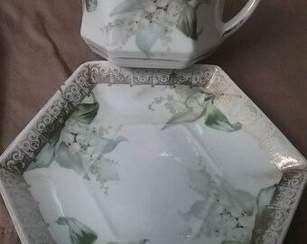 Carl Sclegelmilch 1882-1918 C.S. Prussia cup and saucers