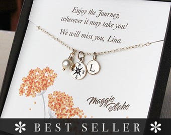 Going away gift customized goodbye gift moving gift farewell gift going away gift for coworker personalized going away gift compass letter