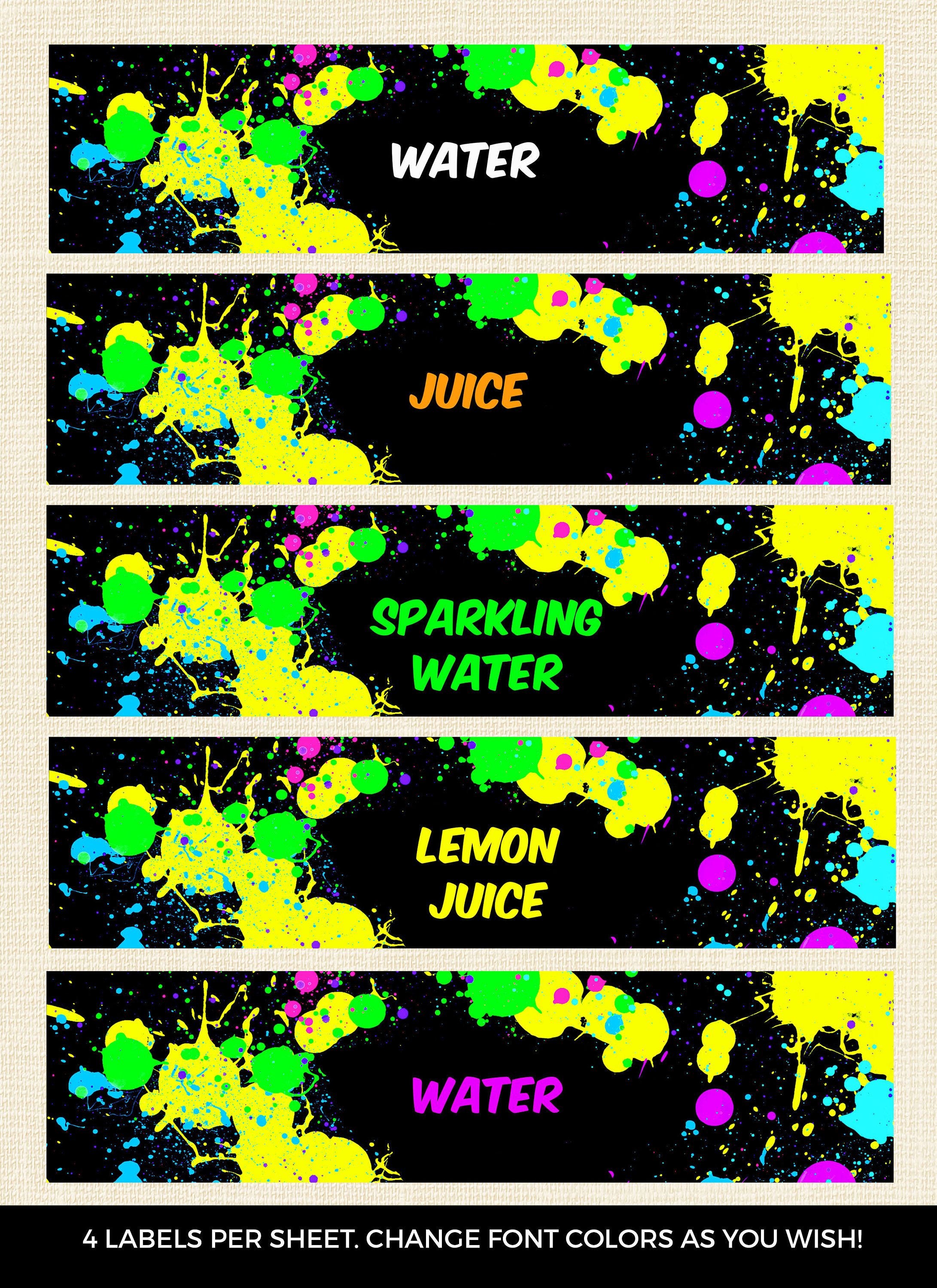 glow in the dark printable labels